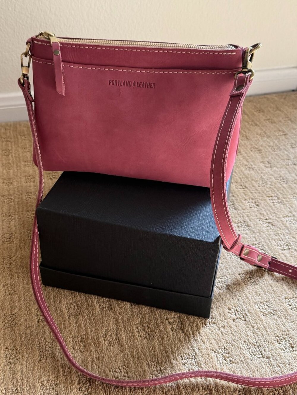 Portland Leather Goods PLG Poppy Crossbody in Foxglove - New